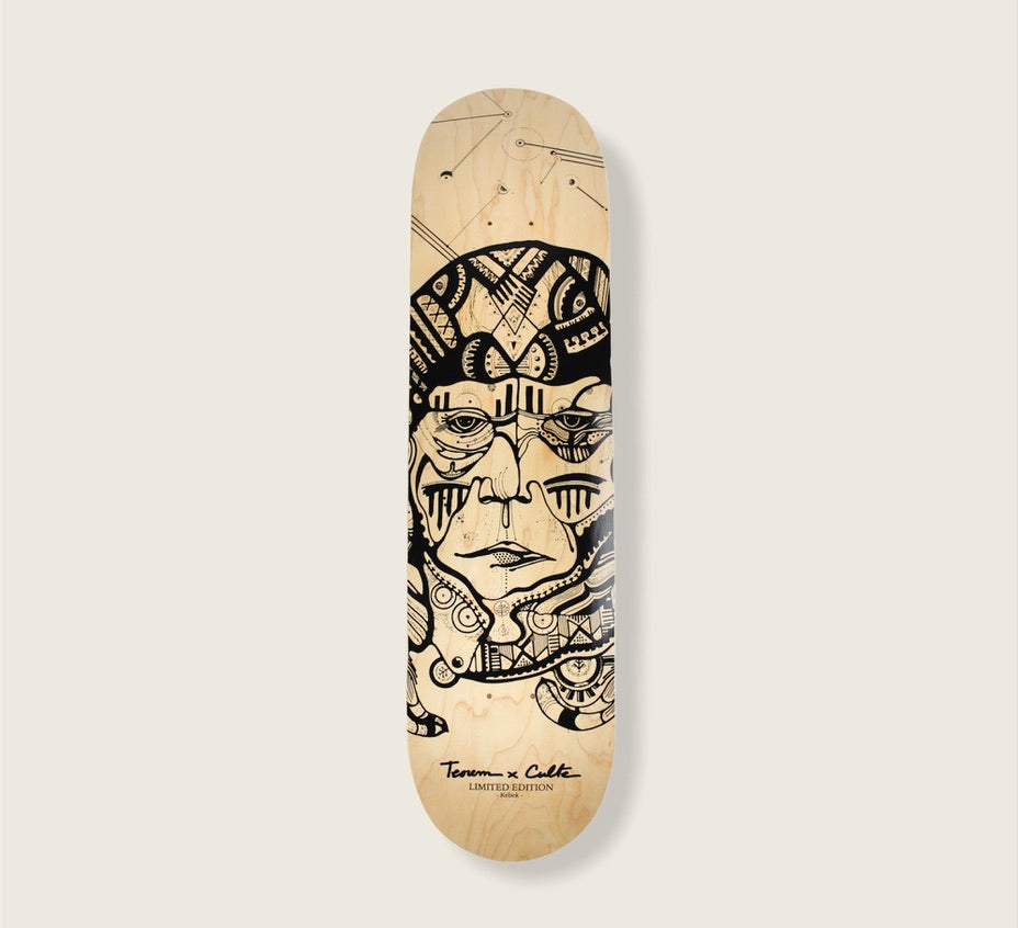 Skateboard Street Kebek #1-skateboards-teorem-art-shop-8.0-Naturel / noir-Teorem Art