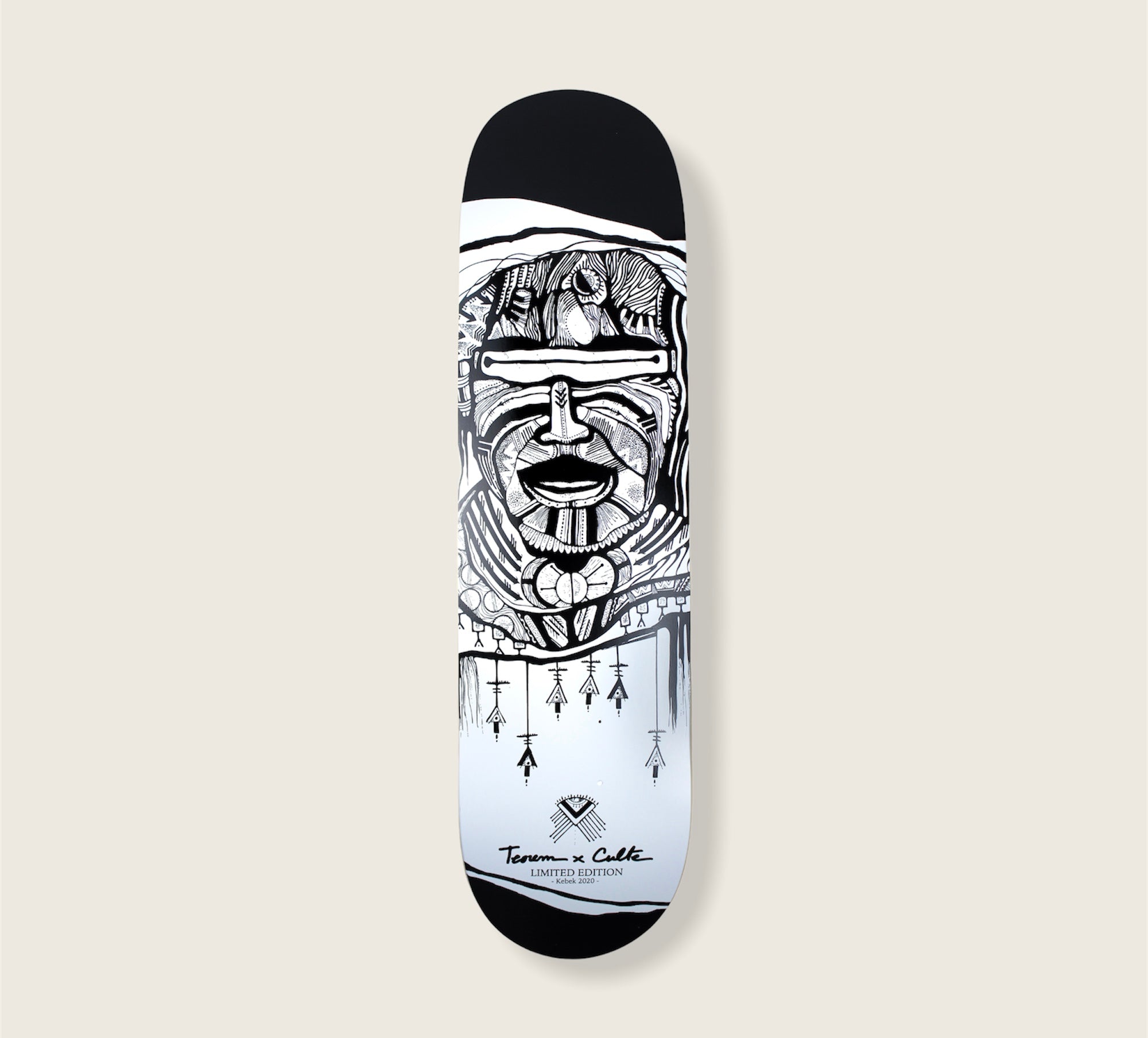 Skateboard Street Inuit #3-skateboards-teorem-art-shop-8.125-Noir / Blanc-Teorem Art